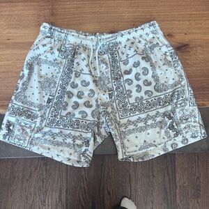 PacSun Black and White Paisley Shorts